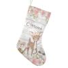 CUXWEOT Personalized Pink Floral Animal Christmas Stockings Customize Name Candy Bag for Family Holiday Party Decorations Gift 17.52 x 7.87 Inch view 1