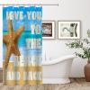 Fabric Bath Shower Curtain for Bathroom, Blue Starfish Shower Curtain, Waterproof Shower Curtain Liner with 12 Hooks, Machine Washable, Farmhouse Bathtub Decor 36x72in view 3