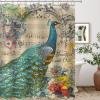 Peacock Shower Curtain for Bathroom Peacock Modern Elegant Blue Curtain Set with Hooks Bathroom Decoration Waterproof Fabric Shower Curtain - Beautiful Inside and Out 72x90in view 3