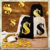 Shihanee 12 Pcs 9 x 6.3 Inches Canvas Money Bag with Drawstring Closure Costume Money Bag Pouch Dollar Sign Carrying Sack Prop for Party favor Bank Robber Pirate Cowboy Cosplay Theme Party view 3
