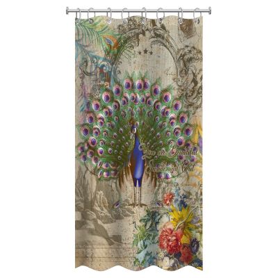 Vintage Shower Curtain for Bathroom Decor 36x72in Botanical Orchid Modern Vintage Peacock Bath Curtain Bathtub Decor Waterproof Fabric with Hooks - Beautiful Inside and Out