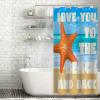 Nautical Beach Theme Fabric Shower Curtain Beach Art Ocean Starfish Pictures Seascape Waterproof Fabric Bathroom Shower Curtains Coastal Ocean Bath Curtain with Hooks 36x72in view 4