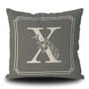 KafePross Couch Throw Pillow Cover Monogram Alphabet X Flowers Modern Sofa Pillowcase for Home Decor Linen Square 20x20 Inch Gray view 1