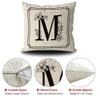 KafePross Couch Throw Pillow Cover Monogram Alphabet X Flowers Modern Sofa Pillowcase for Home Decor Linen Square 20x20 Inch Gray view 4