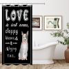 Fabric Bath Shower Curtain for Bathroom, Funny Pet Old English Sheepdog Shower Curtain, Waterproof Shower Curtain Liner with 12 Hooks, Modern Bathroom Bathtub Decor 36x72in view 3