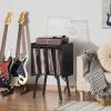LELELINKY Record Player Stand,Black Vinyl Record Storage Table with 4 Cabinet Up to 100 Albums,Mid-Century Turntable Stand with Wood Legs,Vinyl Holder Display Shelf for Living Room view 3