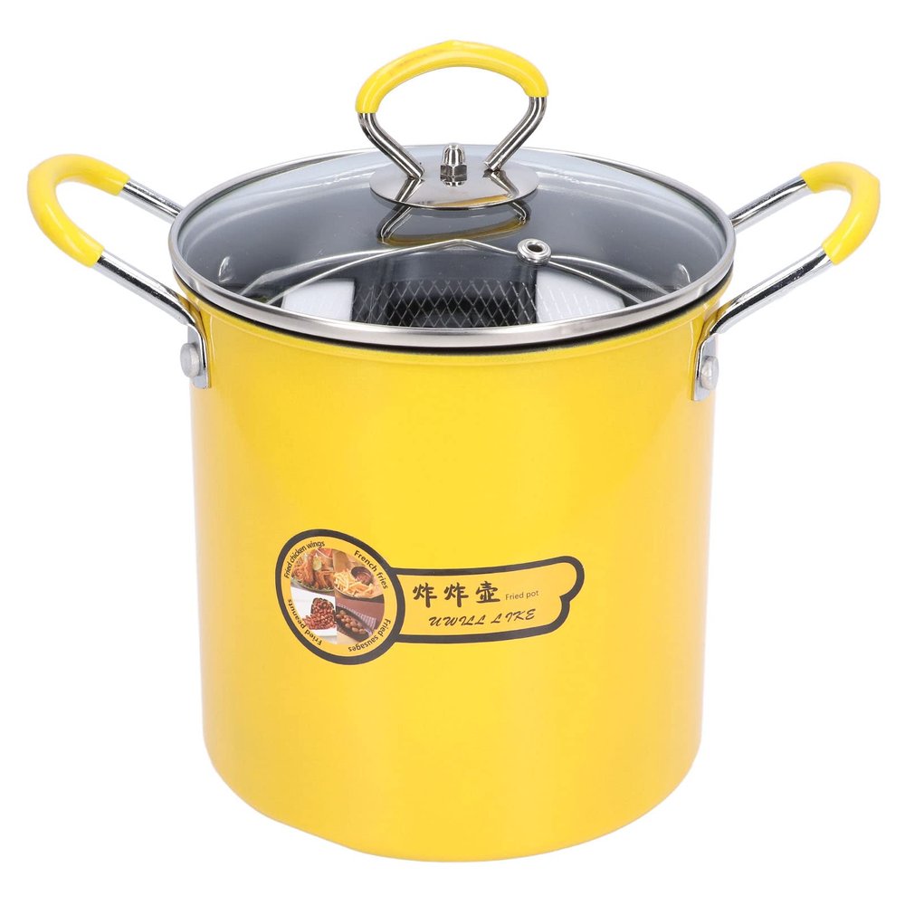 Deep Fryer Pot, 3L Mini Stainless Steel Frying Pan Pot with Oil Filter Rack And Lid Japanese Deep Fryer Pot for Home Kitchen