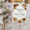 Custom Wedding Welcome Sign, Welcome To Our Happily Ever After Sign, Wedding Outdoor Board, Entrance Wedding Decor, Floral Sunflower Rose Wedding Sign, Wedding Gift, 12x18in view 3