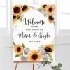 Custom Wedding Welcome Sign, Welcome To Our Happily Ever After Sign, Wedding Outdoor Board, Entrance Wedding Decor, Floral Sunflower Rose Wedding Sign, Wedding Gift, 12x18in view 4