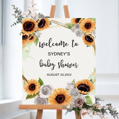 Baby Shower Welcome Sign, Gender Neutral Signage, Sunflower Welcome Lawn Poster, Girl Baby Shower Party Supplies, Boy Baby Shower Decorations, Custom Welcome Sign, Baby Girl Banner