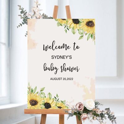 Baby Shower Welcome Sign, Gender Neutral Signage, Sunflower Welcome Lawn Poster, Girl Baby Shower Party Supplies, Boy Baby Shower Decorations, Custom Welcome Sign, Baby Girl Banner