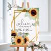 Rustic Wedding Welcome Sign, Personalised Wedding Sign, Welcome to Our Wedding, Welcome Wedding Board, Floral Sunflower Wedding Sign, Rustic Country Wedding Sign, 20x30in view 1