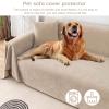 Foreate Waterproof Couch Covers for Pets Sofa Covers Washable Sectional Couch Cover for 3 Cushion- Cat Scratch Proof Couch Protector Sofa Slipcover, 71'' x 118'', Oat Beige view 3