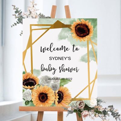 Baby Shower Welcome Sign, Custom Large Baby Shower Welcome Sign, Baby Shower Party Decoration, Sunflower Party Sign, Boy Baby Shower Decorations, Gender Neutral Baby Shower