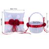 Wedding Hand Basket Set Flower Basket and for Hoop Bearer Pillow Romantic Lightweight Elegant Basket for Wedding Party Supplies Ceremony Home Anniversary, Wedding Flower Basket, Wedding Flower Basket view 2