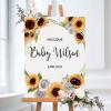 Baby Shower Welcome Sign, Gender Neutral Signage, Sunflower Welcome Lawn Poster, Girl Baby Shower Party Supplies, Boy Baby Shower Decorations, Custom Welcome Sign, Baby Girl Banner view 1