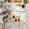 Welcome to Our Wedding Sign, Wedding Welcome Sign, Custom Wooden Welcome Sign, Elegant Wedding Sign, Wedding Signage, Floral Wedding Sign, Green Watercolor Sunflower, 20x30in view 3