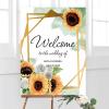 Welcome to Our Wedding Sign, Wedding Welcome Sign, Custom Wooden Welcome Sign, Elegant Wedding Sign, Wedding Signage, Floral Wedding Sign, Green Watercolor Sunflower, 20x30in view 4