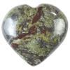 Crocon 50mm Dragon Bloodstone Heart stone Big Heart Shape Puff Stones Set 450+ Carats Pocket Crystal Healing Tumble Collection Palm Worry Stone Good Luck Charm Meditation Gift Craft Home Decor view 1