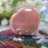 Crocon 50mm Pink Agate Heart stone Big Heart Shape Puff Stones Set 450+ Carats Pocket Crystal Healing Tumble Collection Palm Worry Stone Good Luck Charm Meditation Gift Craft Home Decor view 3
