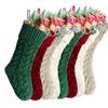 Kunyida Christmas Stockings, 18 Inch Burgundy, Ivory, Green and Khaki Cable Knitted Stocking for Xmas Holiday Decoration, 8 Pack view 1