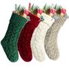 Kunyida Christmas Stockings, 18 Inch Burgundy, Ivory, Green and Khaki Cable Knitted Stocking for Xmas Holiday Decoration, 8 Pack view 4