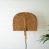 KALALOU Seagrass Fan Wall Sconce Lamp with Brown Finish NEP1083 view 1