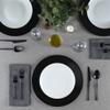 13'' Charger Plates Black Plastic Heavy Duty Disposable Dinner Chargers Serveware Dishes Platters Tableware Pack of 12 view 3