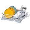 BRIAN & DANY Aluminum Dish Drying Rack, Dish Racks for Kitchen Counter, Dish Drainer with Removable Cutlery Holder & Cup Holder, 16.5" L x 11.8" W, Light Grey view 1