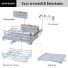 BRIAN & DANY Aluminum Dish Drying Rack, Dish Racks for Kitchen Counter, Dish Drainer with Removable Cutlery Holder & Cup Holder, 16.5" L x 11.8" W, Light Grey view 2