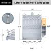 BRIAN & DANY Aluminum Dish Drying Rack, Dish Racks for Kitchen Counter, Dish Drainer with Removable Cutlery Holder & Cup Holder, 16.5" L x 11.8" W, Light Grey view 3