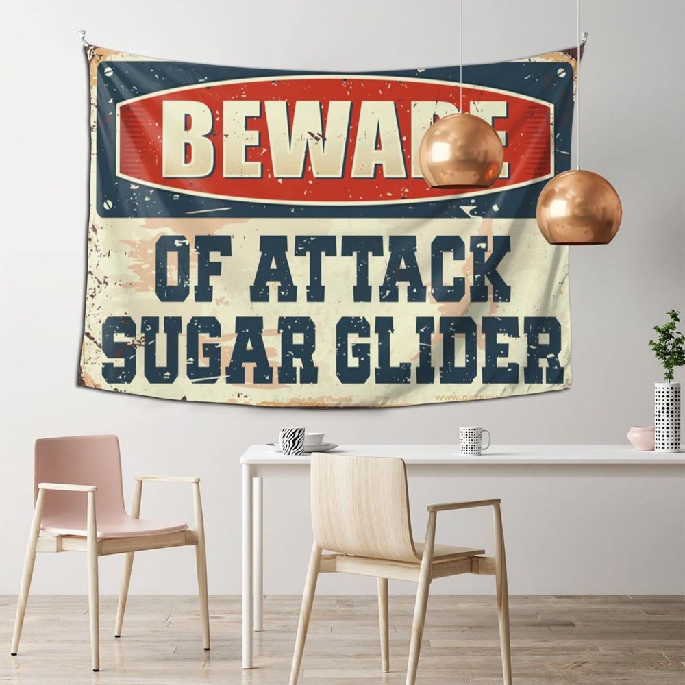 Tapistreys for Room Beware of Attack Sugar Glider Tapestry Urban Outfitters Tapestry Aesthetic Stuff ( Size : 100X150CM )