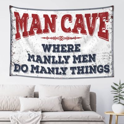 Outdoor Bar Decor Where Manlly Men Do Manly Things Tapestry Man Cave Furniture for Small Room Cave Man Bar ( Size : 100X150CM )