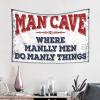 Outdoor Bar Decor Where Manlly Men Do Manly Things Tapestry Man Cave Furniture for Small Room Cave Man Bar ( Size : 100X150CM ) view 2