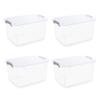 Citylife 44.4 QT Plastic Storage Bins with Latching Lids Stackable Storage Containers for Organizing Large Clear Storage Box for Garage, Closet, Kitchen, 4 Packs view 1