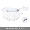 Citylife 44.4 QT Plastic Storage Bins with Latching Lids Stackable Storage Containers for Organizing Large Clear Storage Box for Garage, Closet, Kitchen, 4 Packs view 2