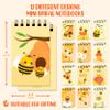 Decorably 24 Pack Spiral Bumble Bee Party Favors for Kids - 12 Colorful Designs 2.4x4in Mini Notepads, Spring-Bound with 20 Sheets - Gifts for Birthday, Baby Shower, Children's Party, School view 3