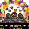 Capoda 307 Pcs Halloween Party Supplies - Plates, Napkins, Cups, Balloons, Tablecloth, Hanging Swirls for Halloween Birthday Baby Shower Party Favor Decorations, Serves 24 view 1