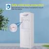 Hot&Cold Water Cooler Dispenser, 5 Gallon Top Loading Water Cooler for Home Office, Water Cooler Dispenser with Storage Cabinet, Chile Safety Lock,White view 3