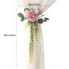 Mokylor 2 Pack Silk Cloth Curtain Tiebacks, Curtain Holdbacks with Fake Flower and Green Leaves, Creative Floral Home Window Cable Ties Decoration for Wedding Home Decorative view 2