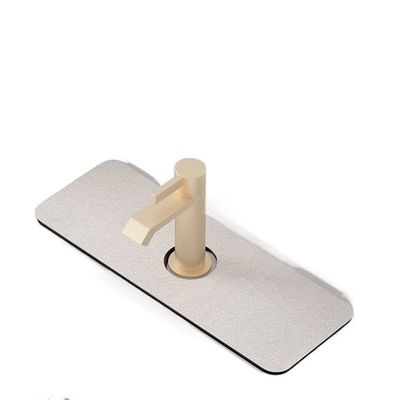 Faucet Super Absorbent Mat Washable Sink Splash Guard Countertop Absorbent Drying Mat Faucet Drip Catcher for Bathroom Accessory (Color : White, Specification : 13.8X38cm)