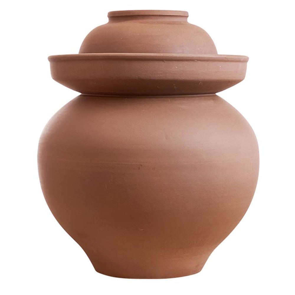 ZHOUXIAO Traditional Chinese Porcelain Pickle Jar, Solid Color Thickened Fermentation Crock Pickling Pot,Fermenting Jar with Water Seal Airlock Lid Stoneware Fermenter for Ki 8KG