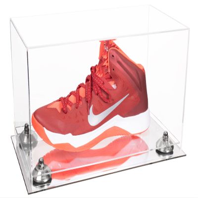 Better Display Cases Versatile Clear Acrylic Display Case - Medium Rectangle Box with Silver Risers and Mirror Base 15" x 8" x 9" (V11/A013)