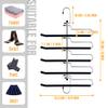 3 Pack Pants Hangers Space Saving Heavy Duty Magic Slacks Jeans Trouser Hanger, Non-Slip Foam Padded 5 Layers, Multi-Purpose Premium Metal Closet Organizer for Leggings view 3