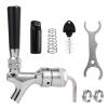 MRbrew Beer Shank Faucet with 1/4'' Barb Fitting, Kegerator Tower Beer Tap Parts - Stainless Core Tap & Hose Clamp, Kegerator Replacement Kit for 3/16'' Liquid Line Homebrew Draft Beer Tower Dispenser view 1