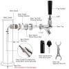 MRbrew Beer Shank Faucet with 1/4'' Barb Fitting, Kegerator Tower Beer Tap Parts - Stainless Core Tap & Hose Clamp, Kegerator Replacement Kit for 3/16'' Liquid Line Homebrew Draft Beer Tower Dispenser view 2