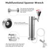 MRbrew Beer Shank Faucet with 1/4'' Barb Fitting, Kegerator Tower Beer Tap Parts - Stainless Core Tap & Hose Clamp, Kegerator Replacement Kit for 3/16'' Liquid Line Homebrew Draft Beer Tower Dispenser view 3