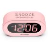 REACHER Pink Girls Alarm Clock for Kids Bedroom, Dimmable LED Digital Display, Outlet Powered, Adjustable Volume, Simple to Use, Snooze, Small Size for Bedside, Desk, Toddler view 3