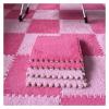 9/12/15/16 Pcs Interlocking Foam Carpet Tiles,Soft Fluffy Plush Area Rug Mat,Crawling Playmat Puzzle Mat,for Bedroom, 12X12inch, 0.4 Inch Thicken Foam,Rose red+Pink,9 PCS view 1