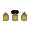 Toltec Lighting Capri 3 Light Vanity in Matte Black (5913-MB-625) view 1